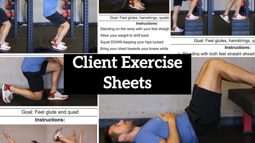 Sample of client exercise sheets